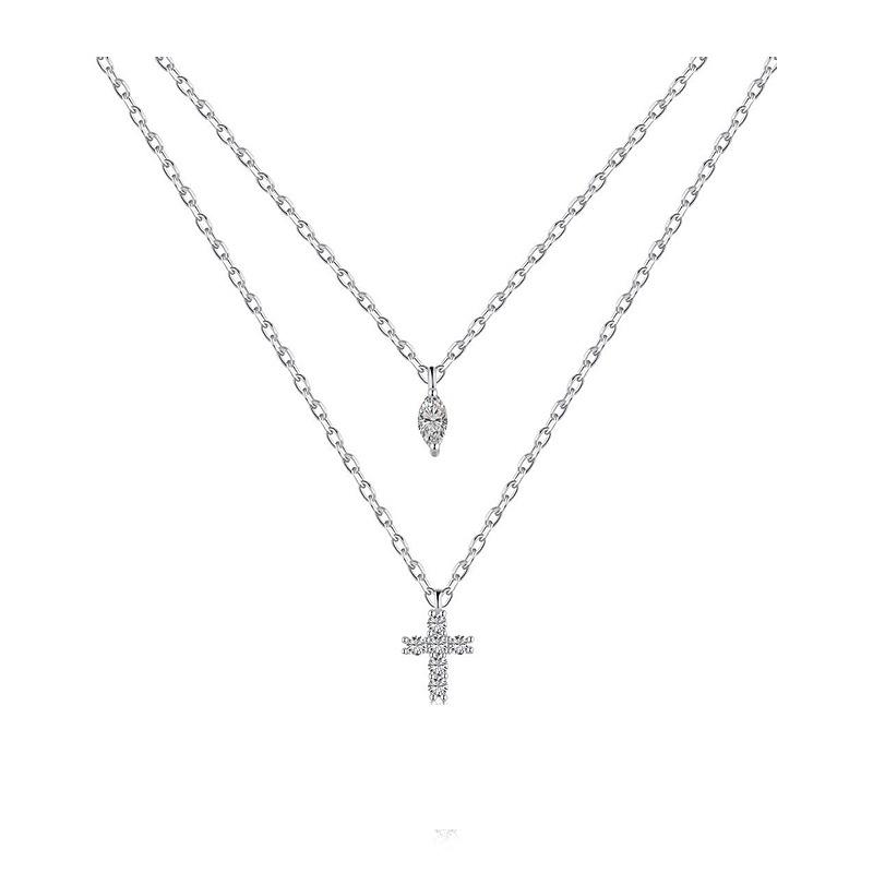 ANENJERY Pandantive cu cruce de modă, dropshipping, de culoare auriu, argint, colier cu pandantiv cu cruce de Isus, bijuterii pentru bărbați/femei, comerț cu ridicata