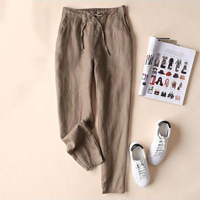 Women Casual Cotton Linen Pants Women Elegant Trousers Spring Loose S-5XL Brand Design Cotton Trousers Formal Pencil Pants 19724