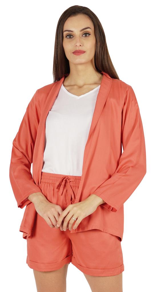 Inkmeso Elegant Shrug  & Shorts Set For Women  s 3 Piece Outfits Loungewear Summer