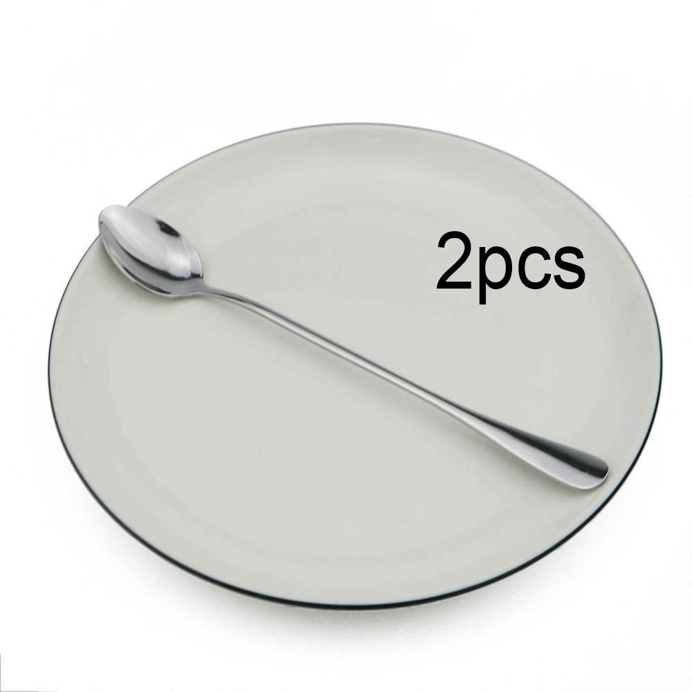 Colorful Long Handled Teaspoons Juice Coffee Stirring Cutlery Stainless Steel Spoon Ice Cream Dessert Spoon Kitchen Accessories