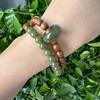 Sandalwood & Hetian Jade Double Circle Bracelet with 925 Silver for Men & Women