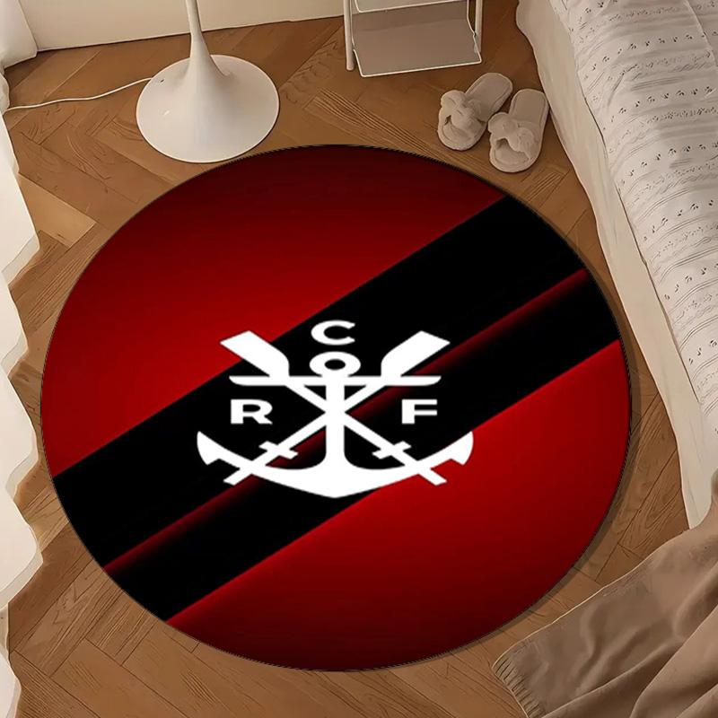 Football Club Emblem Round Rug for Livingroom,Bedroom, Palyroom, Chair Rug, Area Rug, Circle Carpet, Large Size Fan Christmas Gift