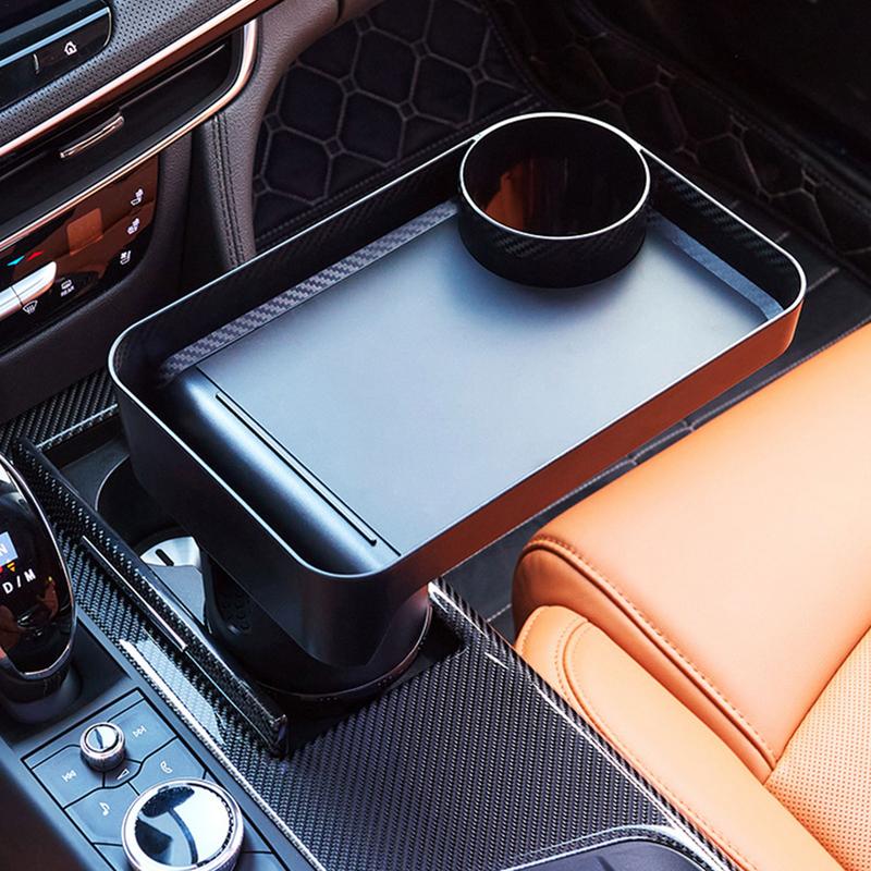Cup Holder Tray Adjustable Car Tray Table Phone Slot Car Food Table 360 Degree Rotation Cup Holders Interior Accessories