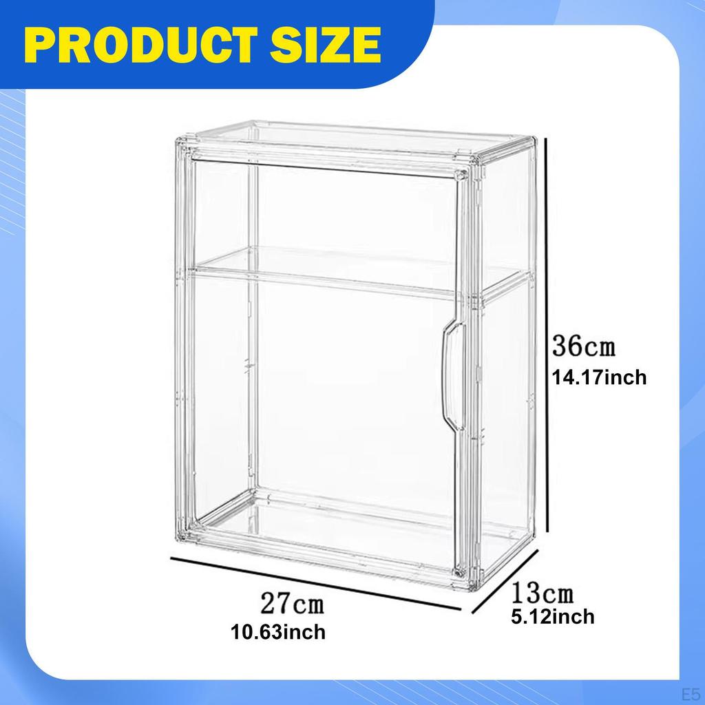 Clear Display Case Shelf Storage Cabinet Stand for Model Car, Miniature Figurines, Dolls