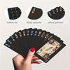 Waterproof Black & Golden Foil Playing Cards - Durable Plastic Poker Deck for Tabletop Games