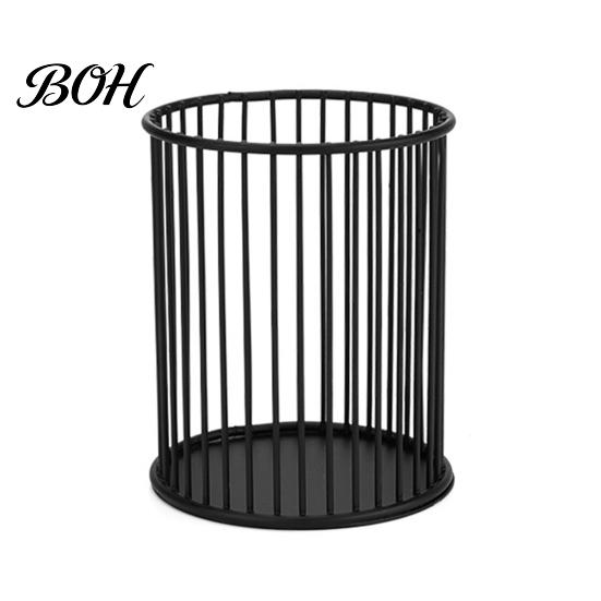 Office Desk Pen Holder Metal Holder, Nordic Organizer for Makeup Brushes, Electroplated Accessory Anti-Rust Multifunctional Storage Basket Pencils