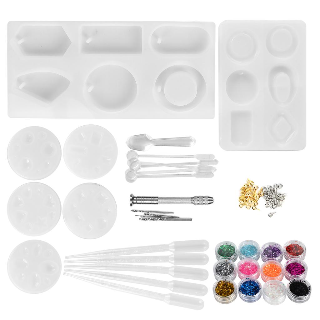 Craft Jewelry Pendant Silicone Mold DIY Craft Pendant Making Mold Screw Eye Pin Set