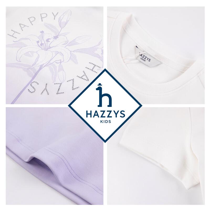 HAZZYS Girls' 2026 Summer Gradient Knit Short Sleeve T-Shirt