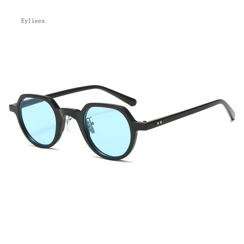 Classic Vintage Sunglasses Men Small Round Retro Punk Ocean Color Sun Glasses Gradient Clear Lens Driving Eyewear