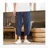 Summer men's loose cotton and linen casual pants large size trend Harlan lantern cropped pants