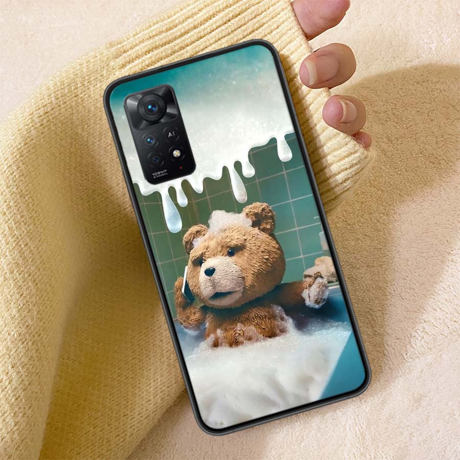 Funny And Cute Bear Phone Case For Redmi Note 13 14 15 Pro Plus 12 13C 12C 15C 9 10 10C 9T 9C 9A TPU Soft Cover Clear Cell Cases