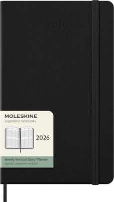 Moleskine 2026 Planner, January Start, 12-Month Weekly Diary, Vertical, Large Size (13cm W X 21cm H), Hardcover, Black, DHB12WV3Y26