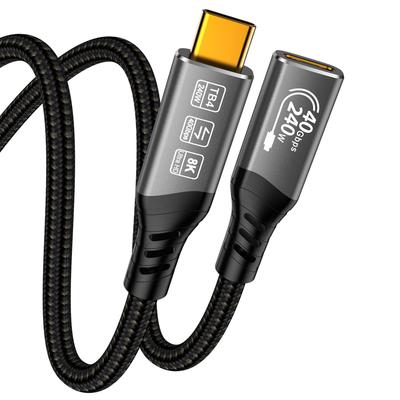 USB C Thunderbolt 4 240W Extension Cable,USB C Male To Female 240W Fast Charge 40Gbps Data 8K Video Transfer Ultra HD Cable