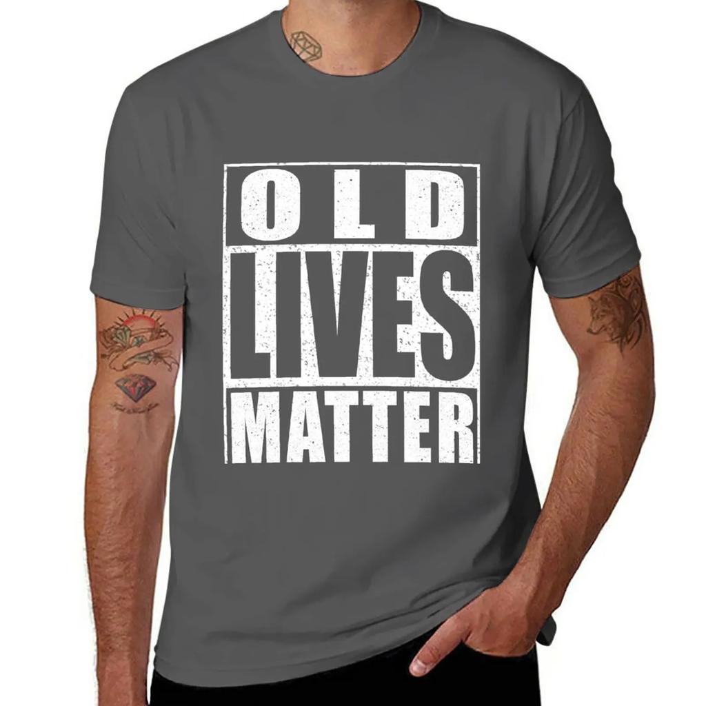 Old Lives Matter T-Shirt tops quick drying boys whites anime clothes t shirts casual stylish