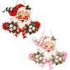 Retro Style Wooden Sign Christmas Door Hanger, Santa Claus Front Wall Plaque, Holiday Seasonal Decor for Entryway Mantel Corridor Decor,