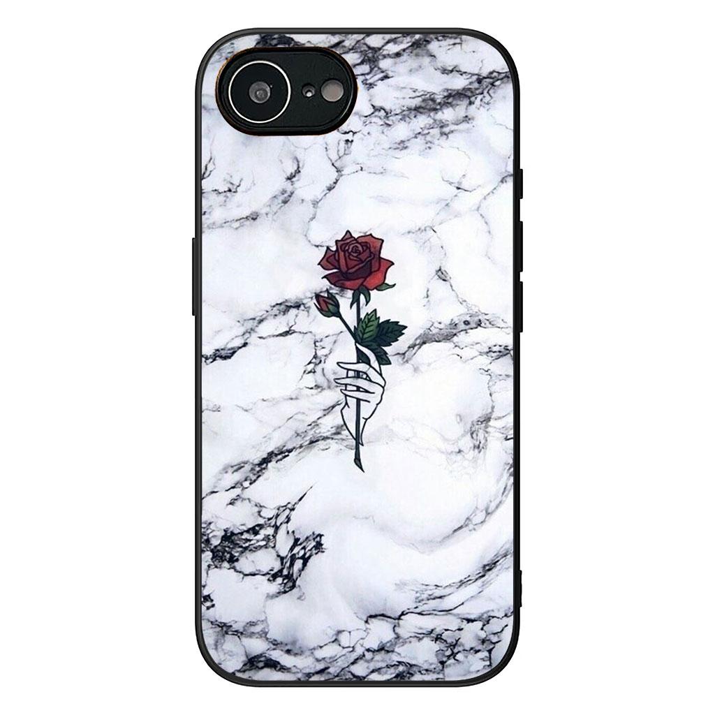 for Samsung Galaxy A25 A37 A57 A12 A14 A50 A51 A70 A71 A72 A21S A04 M15 Note 20 9 8 10 Case Marble Texture Flower Wallpaper