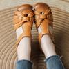 Genuine leather summer new beef tendon sole retro sandals women's wear comfortable soft sole low heel summer women's shoes