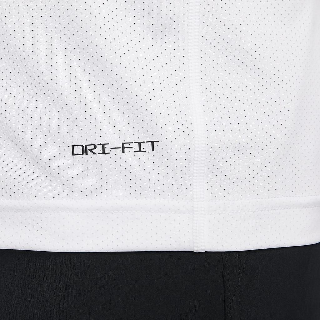 Nike Maglietta a Maniche Corte da Allenamento Dri-FIT Ready Solida ad Asciugatura Rapida Confortevole Uomo Top Bianco DV9816-100