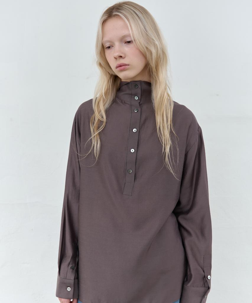 Seolan Soft Tie Blouse_Brown