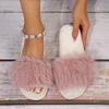 Mode Damen Hausschuhe 2024 Winter Neu Plüsch Bequeme Hausschuhe Damen Rutschfest Langlebig Mode Warme Schuhe Home Slides Damen