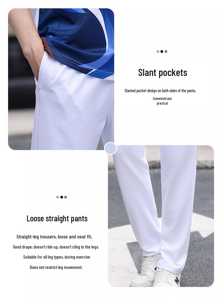 Unisex Summer Sportswear Set: Matching Polo Shirt & Long Pants, Quick-Dry & Breathable