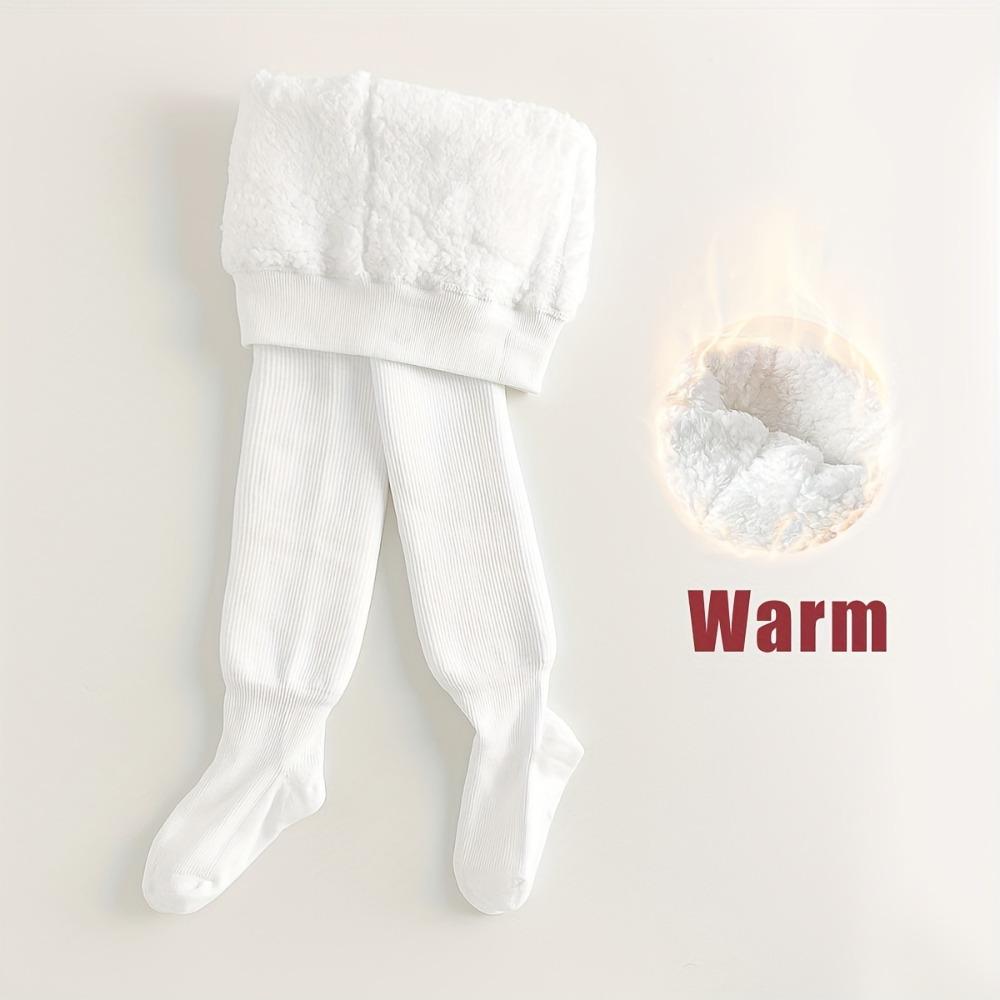 Comfortable and Warm Girls' Padded Pantyhose - Thick Elasticated Winter Stockings for Outdoor Activities