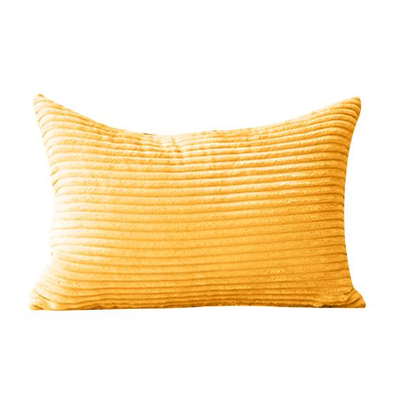 Plush Pillowcase Striped Texture Solid Color Couch Decoration Throw Pillow Cover Living Room Bedroom Car Seat Pillow Sham