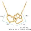 Cat Dog Puppy Paw Print Stamped Pet Memorial Pendant Necklace Love Heart Necklace Jewelry