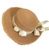 Summer Fresh Forest Lace Flower Sun Hat Women Flat Top Woven Straw Woven Hat Beach Vacation Beach Straw Hat