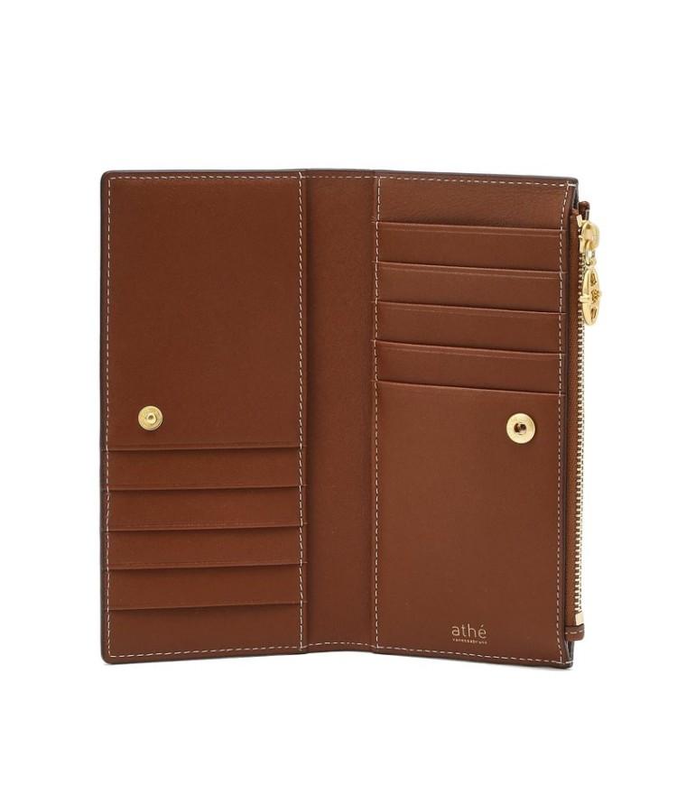 Athe Vanessabruno Brown Leather 2-Fold Long Wallet Aaho6F401W2