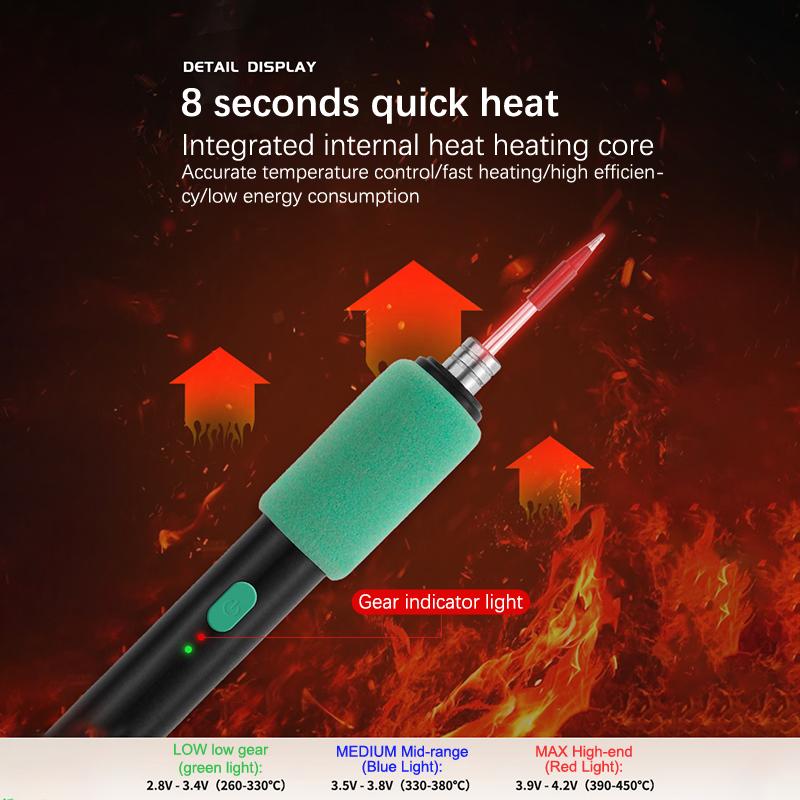 Usb Soldering Iron Adjustable Temperature Electric Soldering Iron Welding Solder Repair Tool Heater Soldering Tip Soldering Wire