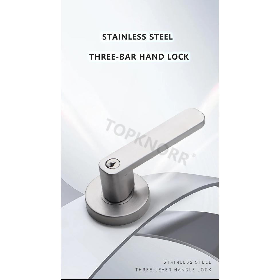 304 Stainless Steel Ball Lock Indoor Wooden Door With Key Bathroom Door Handle Household Silent Thickened Anti-theft Door Lock