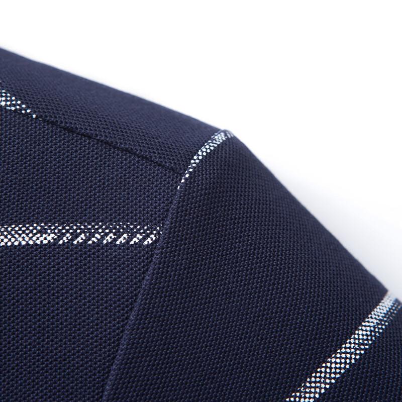 MONTAGUT Men's Soft Casual Striped Long Sleeve Polo Shirt