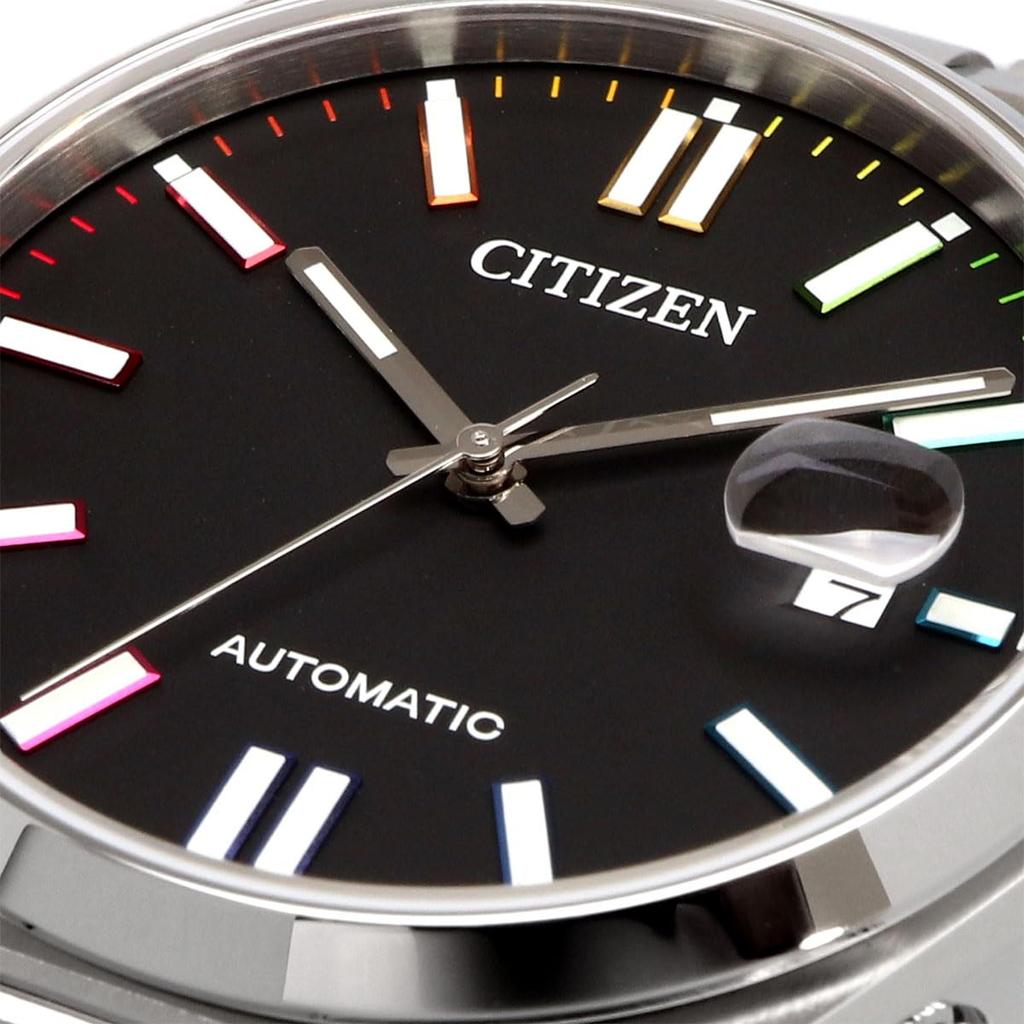 CITIZEN TSUYOSA Collection AUTOMATIC Watch Black with Sapphire Rainbow Overseas Model Men's NJ0151-53E, Crystal, Indexes, Silver, [Used]