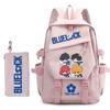 3 Piece School Backpack Set for Students Large Capacity Oxford Cloth Schoolbag with Shoulder Strap and Pencil Case