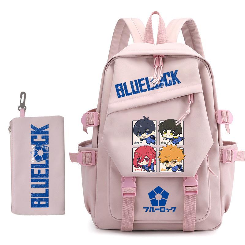 3 Piece School Backpack Set for Students Large Capacity Oxford Cloth Schoolbag with Shoulder Strap and Pencil Case