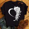 Watercolor Butterfly Heart Printed T Shirt New Women Black T Shirt Harajuku Cute Graphic Tee Shirt Ladies Casual FeUnisex Tops Tee