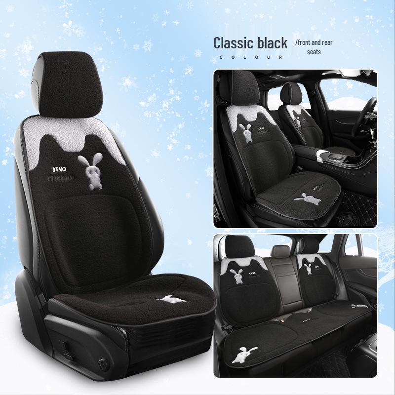 Universal Plush Winter Car Seat Cushion - Thick, Warm, Goddess Style for Five-Seaters