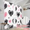 2pcs,2D plane printing Contemporary Curtains Hearts Abound Versatile Durable Polyester (without rod) Holiday Perfect for Season