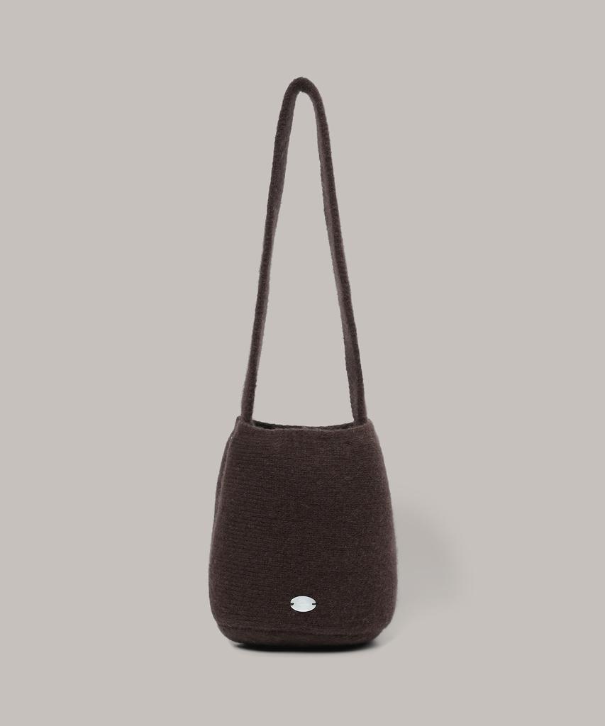 Laminez Bucket Knit Mini Bag - Brown