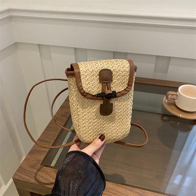Modische rote gewebte Handy-Tasche Damen 2025 Sommer ins trendige vielseitige Umhängetasche Nische hoher Wert