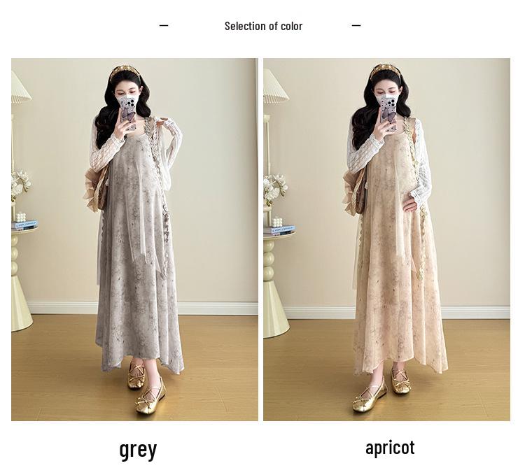 2025 Summer Korean-Style Maternity Dress & Sun Protection Set