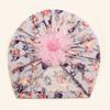 New Baby Flower Headscarf Hat, Children's Soft and Comfortable Creative Printed Tire Hat, Thin Baby Hat