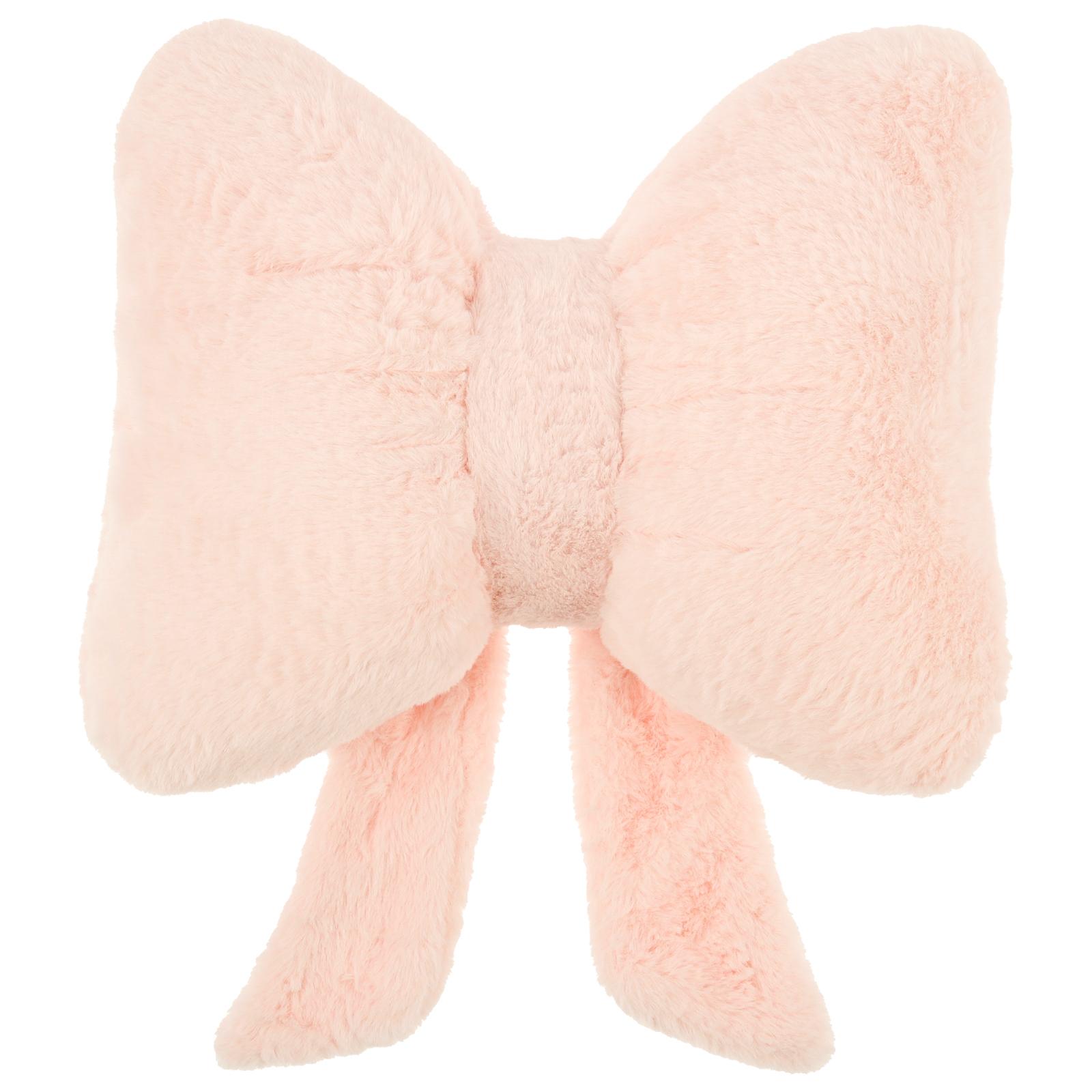 

Bow Throw Pillow Soft Waist Fitting Fluffy PP Cotton Filling Cushion ins Style Room Decor Bow Pillow for Bed Couch Living Room розовый