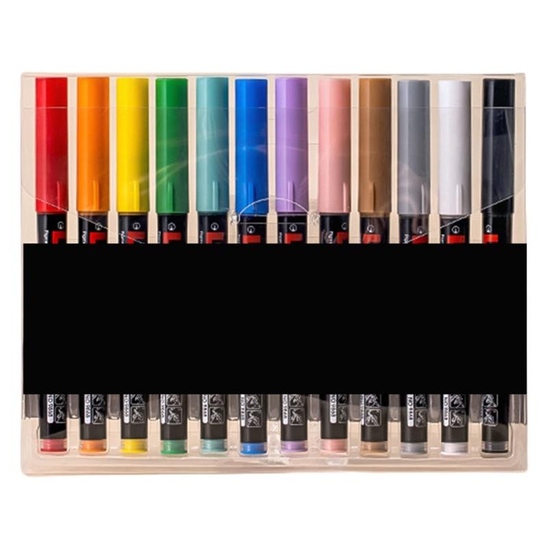 

Liquid Acrylic Marker 12/24/36/48 Color Acrylic Paint Pen Brush Tip for Painting on Paper Wood Glass Fabric Metal Stone