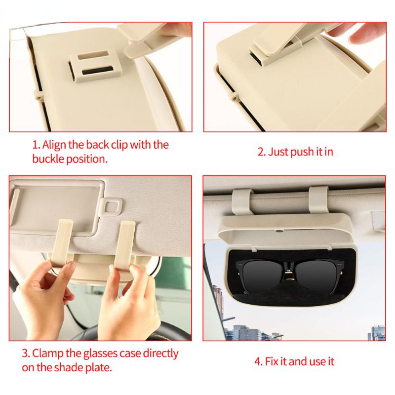 Car Clips for Glasses Sunglasses Clip Frame Sun Visor Storage Multi-function Card Creative Car Interior Supplies Car Glasses Case