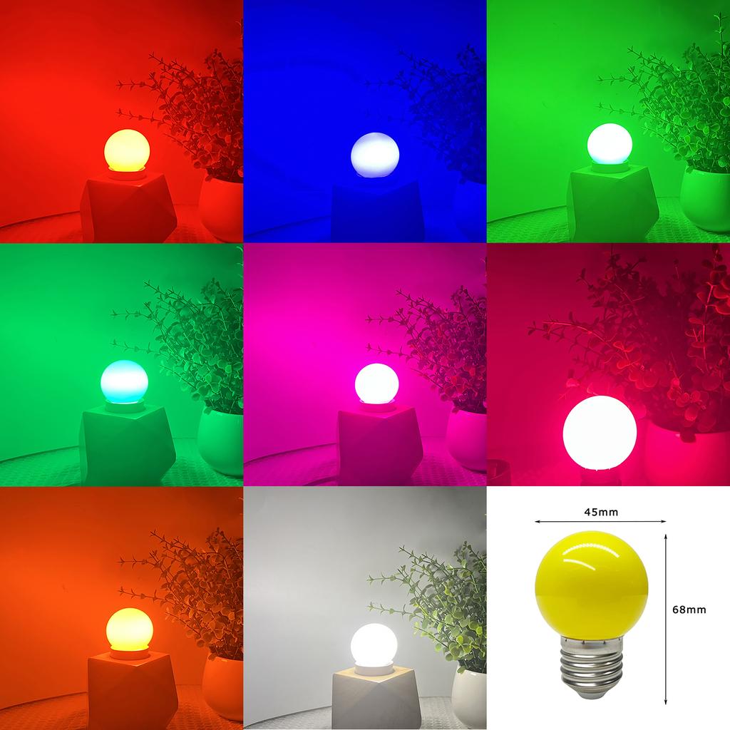 E27 B22 2W LED Globe Bulb Colorful 110V 220V G45 Atmosphere Lamp Blue Green Purple Red Yellow Pink Orange White for Party Decor
