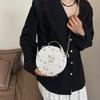 Retro Simple and Fashionable Textured Handbag for Summer New Chinese Style One-shoulder Crossbody Hand-carrying Small Round Bag for Women