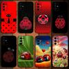 Ladybug Insect Red Black Phone Case For Samsung S24,S21,S22,S23,S30,Ultra,S20,Plus,Fe,Lite,Note,10,9,5G Black Soft Cover