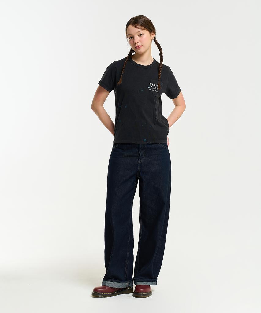 AECA (Woman) Team Aeca Pocket Painted Half Sleeve Tee-Black